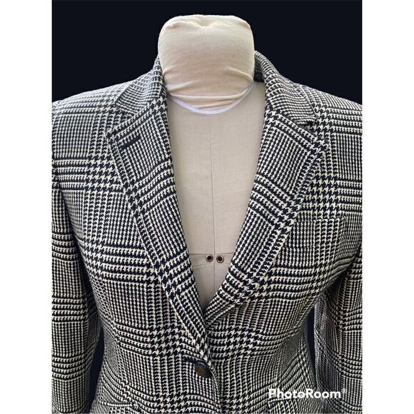 Lauren by Ralph Lauren Houndstooth 2-Button Blazer 8P Academic, School Girl - Picture 8 of 12
